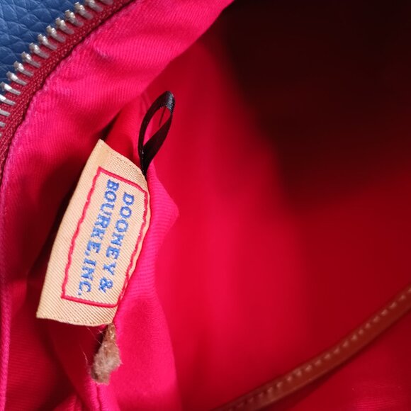 Dooney & Bourke Pebble Leather Blue and Brown Hobo Bag - Picture 15 of 16